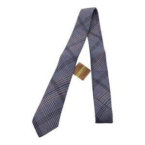 Skinny Tie Madness Blue Plaid Neck Tie Men Style SKM3224 "The Blue Bird" Cotton